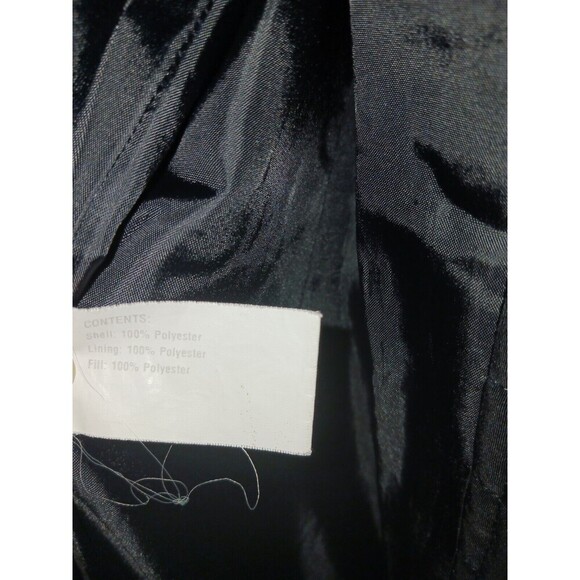 Gallery Women Coat Jacket Medium Quilt Black Long Sleeve Collared Zip Up Pockets - Picture 9 of 11